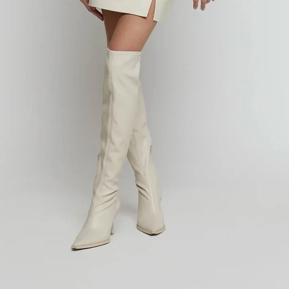 Oak+Fort Pointed Knee High Boots - Picture 1 of 5